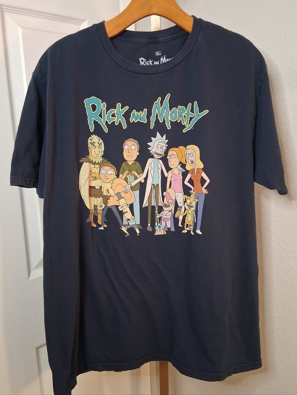 Rick And Morty T Shirt Navy Blue XL Adult Swim